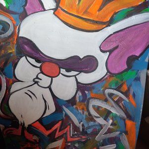 pinky and brain abstract wall art unframed